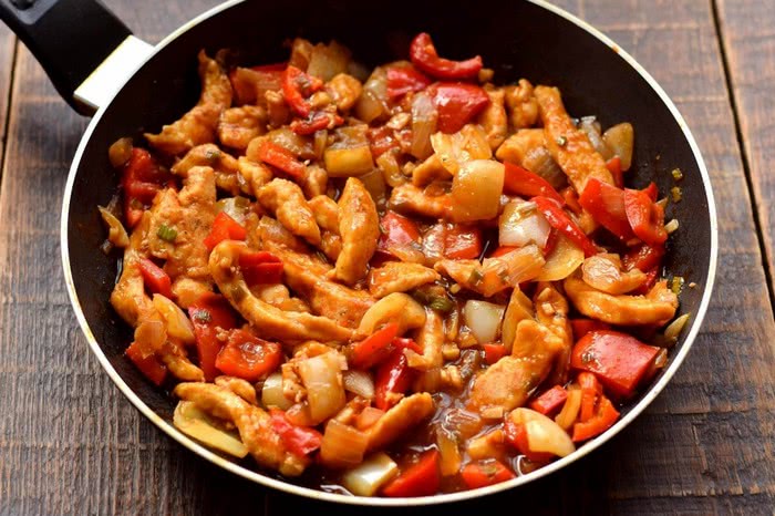 Рецепт курячої грудки з солодким перцем