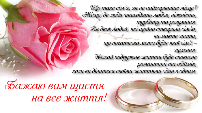 Зворушливі привітання з Весіллям