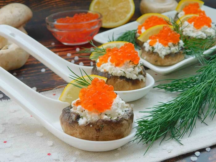 Рецепти фаршированих печериць