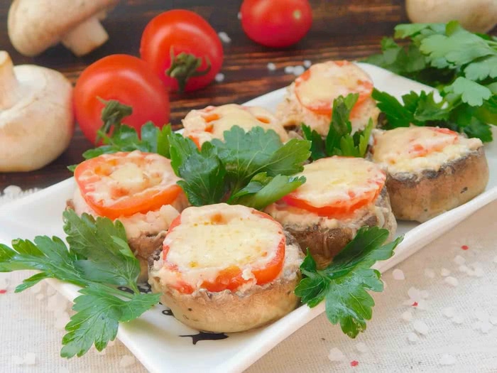 Рецепти фаршированих печериць