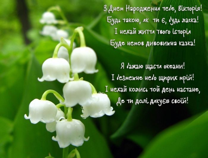 Листівка з Днем Народження для Вікторії